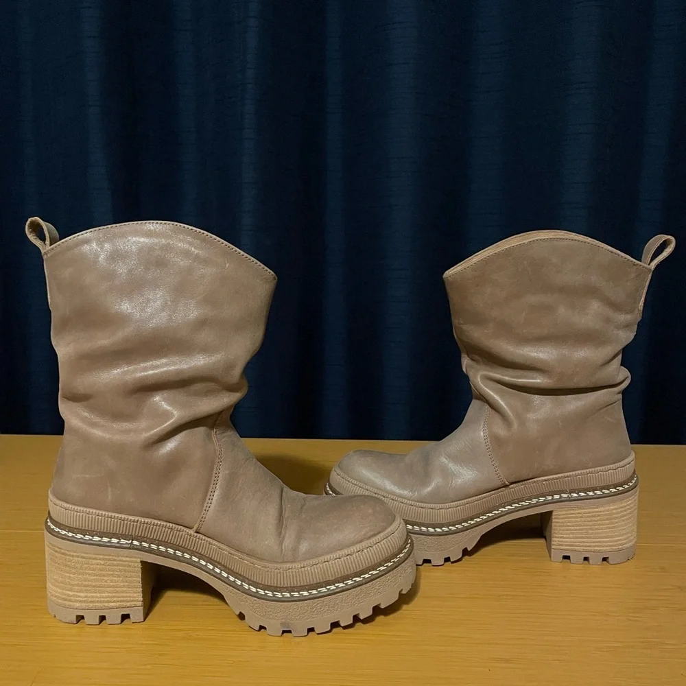 FREE PEOPLE NEW Mel Slouch Boots in Brown